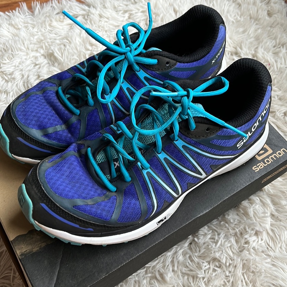 Salomon x-tour womens size 8 shoes in flou blue